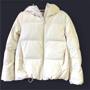 Uniqlo Women's White Cropped Puffer Jacket